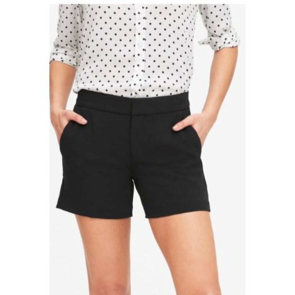 Banana Republic Womens Black Shorts Size 14 Polyester Spandex pockets